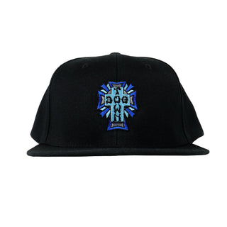 Dogtown Skateboards Hat Cross Logo Patch Snapback Black/Blue Cross