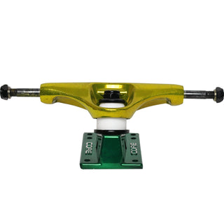 Core Hollow Trucks 5.0 (7.75") Anodized Gold With Green Base (Hollow Kingpin)