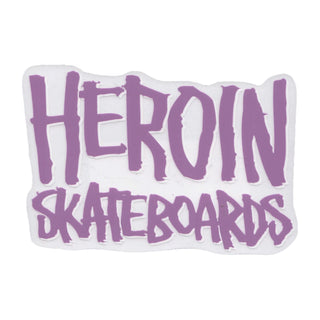 Heroin Skateboard Sticker Logo Fuschia 4.5" x 3"