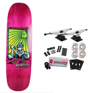 H-Street Skateboard Complete Hensley Hickman Green 9.0" x 33" Pink Old School