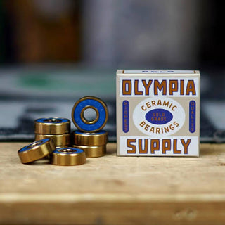 Olympia Supply Skateboard Bearings Gold Grade Ceramic