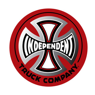 Independent Truck Co Skateboard Foil Cross Sticker Red 3"