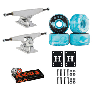 Krux Skateboard Trucks DLK Raw 8.5" Welcome Orb Specter 56mm Bones Reds Bearings