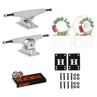 Krux Skateboard Trucks DLK Raw 8.25" Welcome Specter 52mm, Bones Reds Bearings