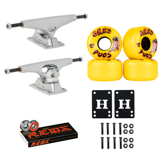 Krux Skateboard Trucks DLK Raw 8.25" Welcome 56mm 85A Wheels Bones Reds Bearings