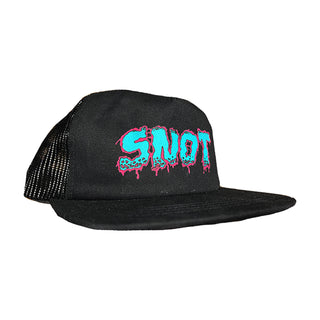Snot Wheel Co. Skateboard Hat Meltdown Classic Logo Trucker Black