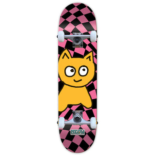 Meow Skateboard Complete Big Cat Checker Twist Soft Top Pink 6.5" x 28"