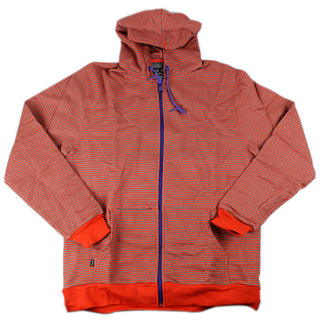 Stash Pocket Hoodie Micro Stripe Orange/Grey