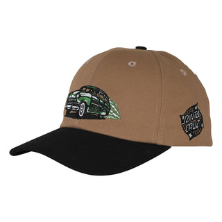 Santa Cruz Skateboards Hat Model SC Snapback Unstructured Dark Tan/Black