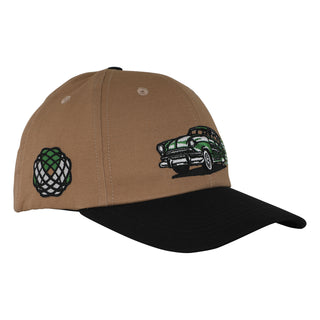 Santa Cruz Skateboards Hat Model SC Snapback Unstructured Dark Tan/Black