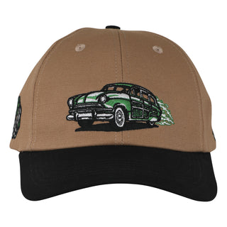 Santa Cruz Skateboards Hat Model SC Snapback Unstructured Dark Tan/Black