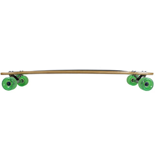 Moose Longboard Bamboo Bottom Drop Through with Green Bigfoot Wheels