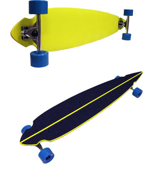 YELLOW PINTAIL LONGBOARD Complete Skateboard - 180mm Trucks & 70mm Wheels
