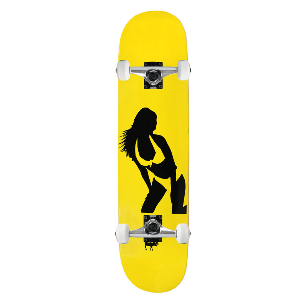 Moose Complete Skateboard Neon Yellow 7.5\" With Black Trucks And White Wheels