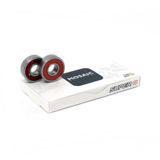 Mosaic Skateboard Bearings Super 0 Abec 5 Silver/Red