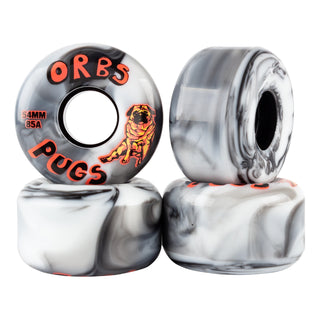Welcome Wheels Orbs Pugs Black White Swirl 54mm 85A