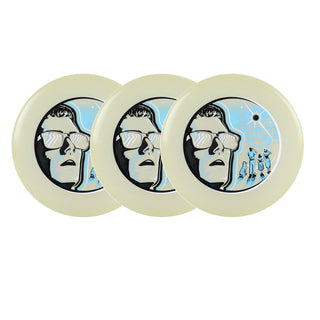 Axiom Disc Golf Total Eclipse Glow Pitch Green Glow Plate, White Rim 158g 3-Pack