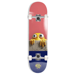 Push Skateboard Complete Peek Over Complete Soft Top 7.0" Salmon/Blue