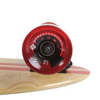 Street Surfing Longboard Retro Stripe Red Pintail 9.6" x 40"