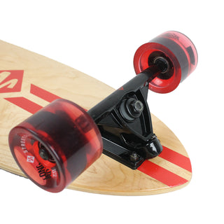 Street Surfing Longboard Retro Stripe Red Pintail 9.6" x 40"