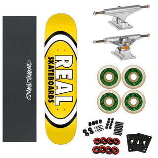 Real Complete Classic Oval Yellow 8.06" Independent Trucks, Spitfire Wheels
