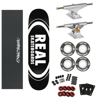 Real Complete Classic Oval Black 8.25" Independent Trucks, Soft Wheels