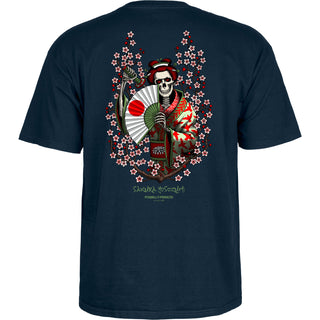Powell Peralta Skateboard Shirt Sakura Yosozumi Navy
