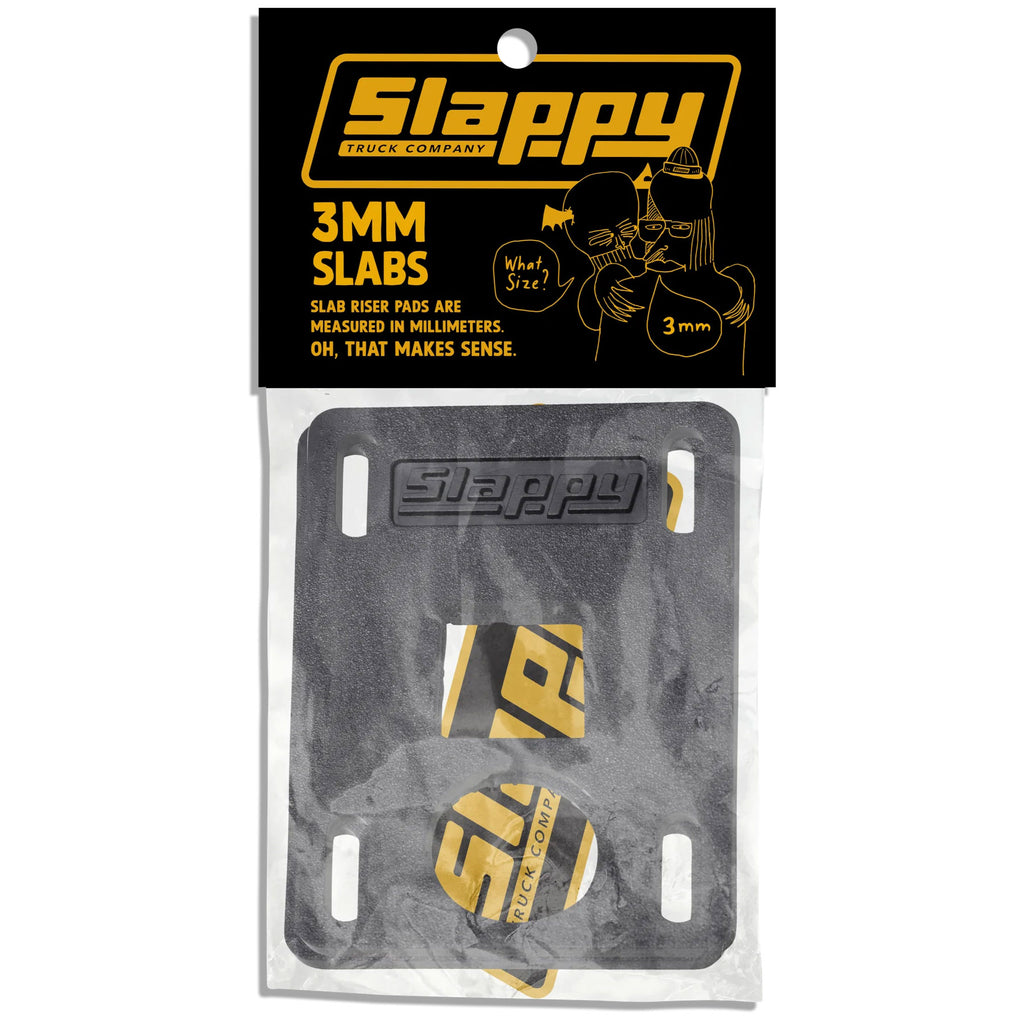 Slappy Skateboard Risers Slappy Slabs Black 3mm – TGM Skateboards