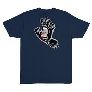 Santa Cruz Skateboards Shirt Screaming Hand Navy/Grey Invert