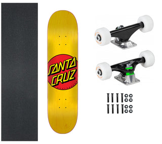 Santa Cruz Skateboard Classic Dot Yellow 7.75" x 31.61" with Powell Mini Logo Package