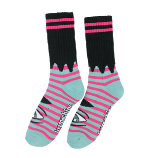 Toy Machine Socks Sect Eye Stripe Sage/Black Crew Pair