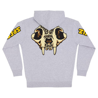 Santa Cruz Skateboards Hoody Speed Wheels Skull Zip Heather Grey