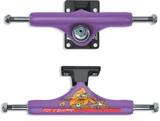 Slappy x Toy Machine Skateboard Trucks ST1 Hollow Purple/Black 8.5" Pair
