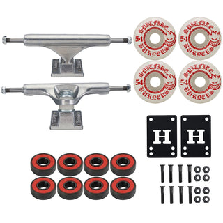 Slappy Skateboard Trucks Inverted Hollow Silver 8.5" Package Spitfire Wheels/Bearings/Hardware