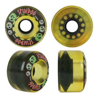 Longboard Wheels 70mm 82A Clear Rearset  "Spindog" Graphic