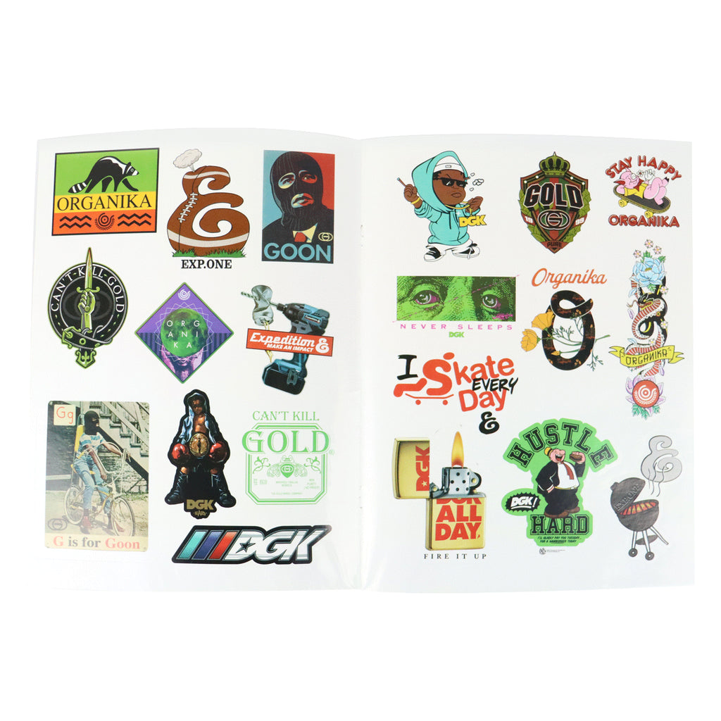 DGK Sticker Sheet 40 Stickers Total (DGK, Expedition One, Organika, Go ...