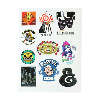 DGK Sticker Sheet 40 Stickers Total (DGK, Expedition One, Organika, Gold Wheels)