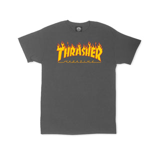 Thrasher Magazine Skateboard Shirt Flame Charcoal Grey
