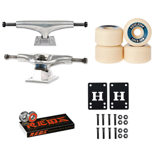 Thunder Skateboard Trucks 159 (8.5") Spitfire 57mm Lock In Wheels, Bones Reds