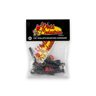World Industries Skateboard Hardware 7/8" Phillips Black/Red