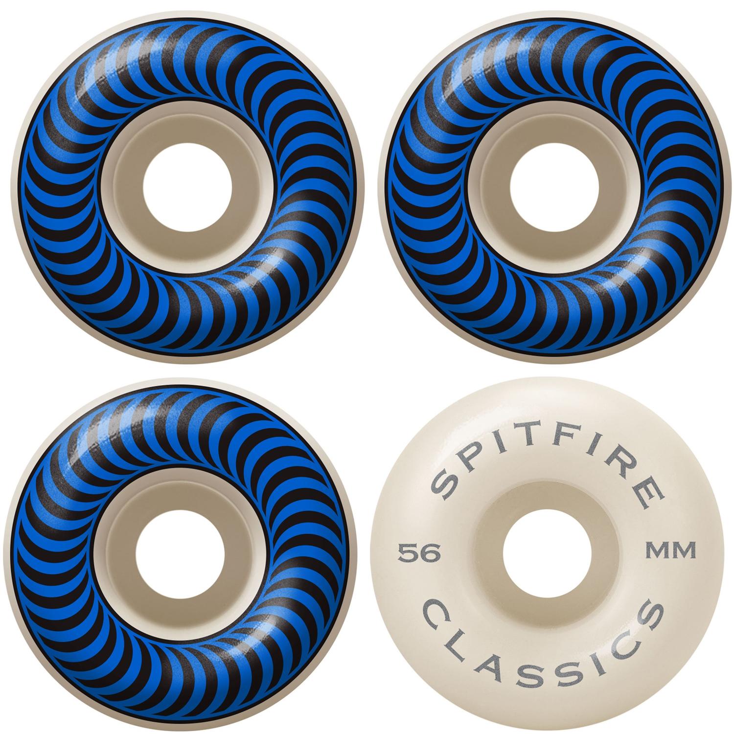 Spitfire OG Classics 56mm WHT/Blue Wheels Set