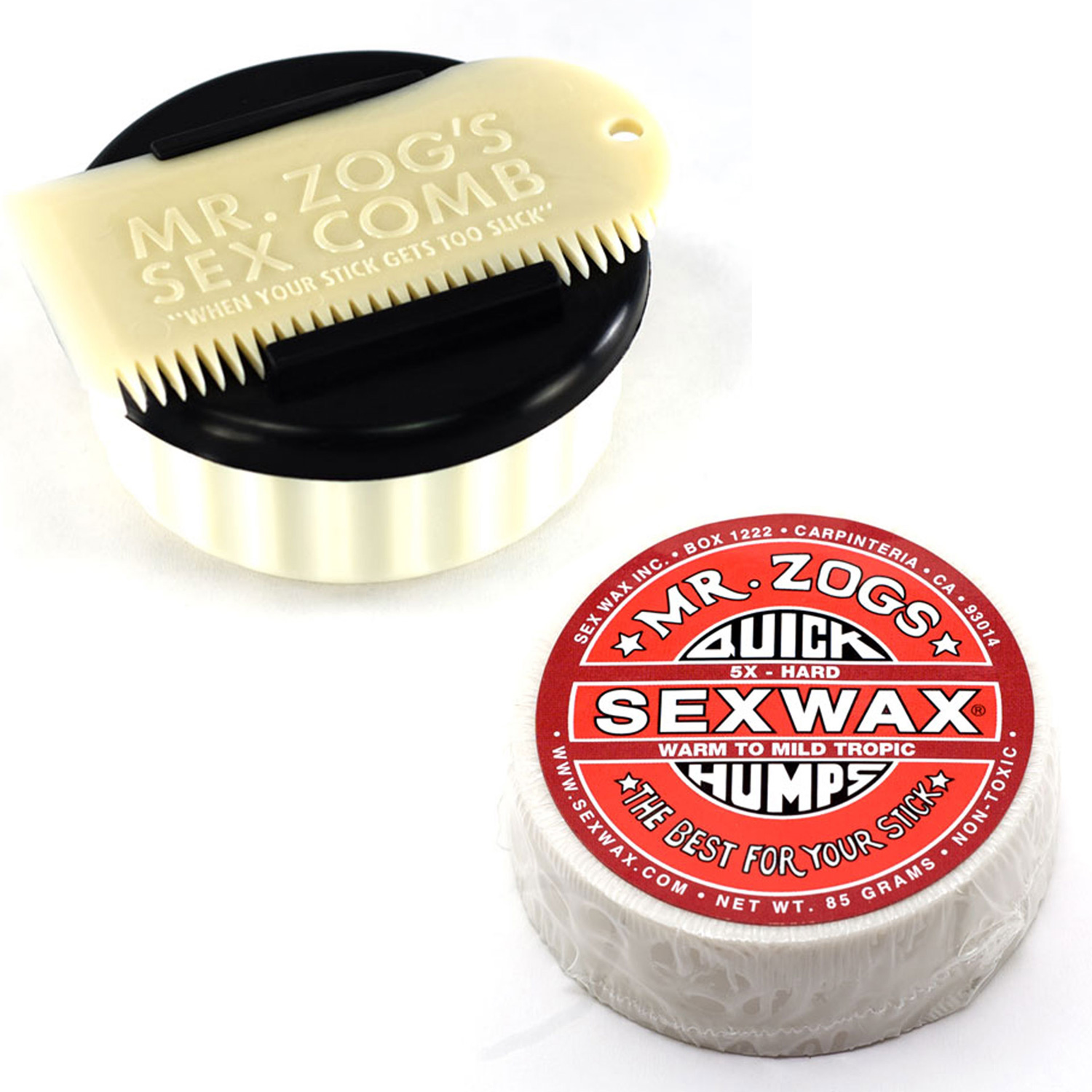 Sex Wax Surf Wax Quick Humps 5x With Container And Comb White 9347