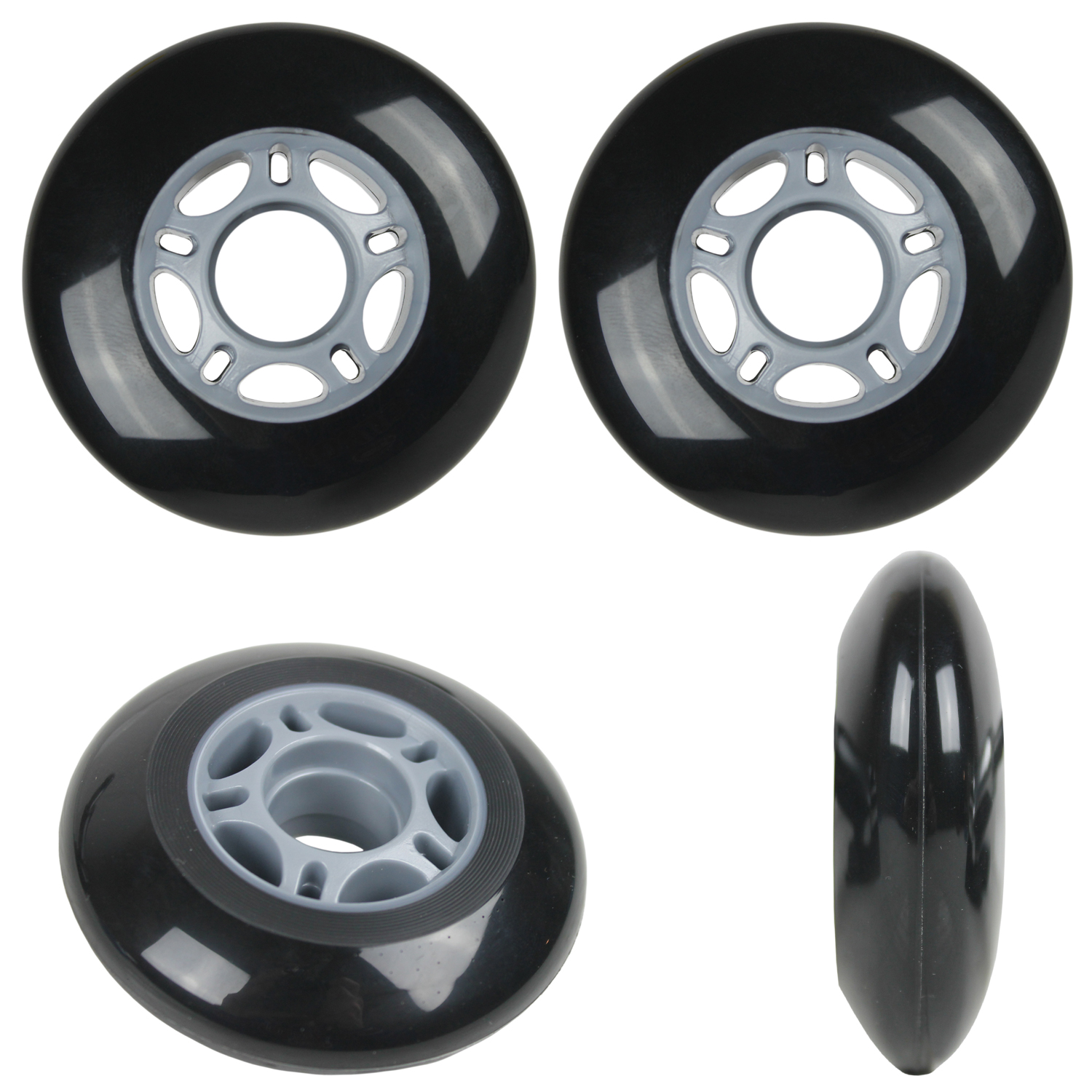 Inline Skate Wheels 68mm 82A Black Outdoor Roller Hockey Rollerblade 4 ...