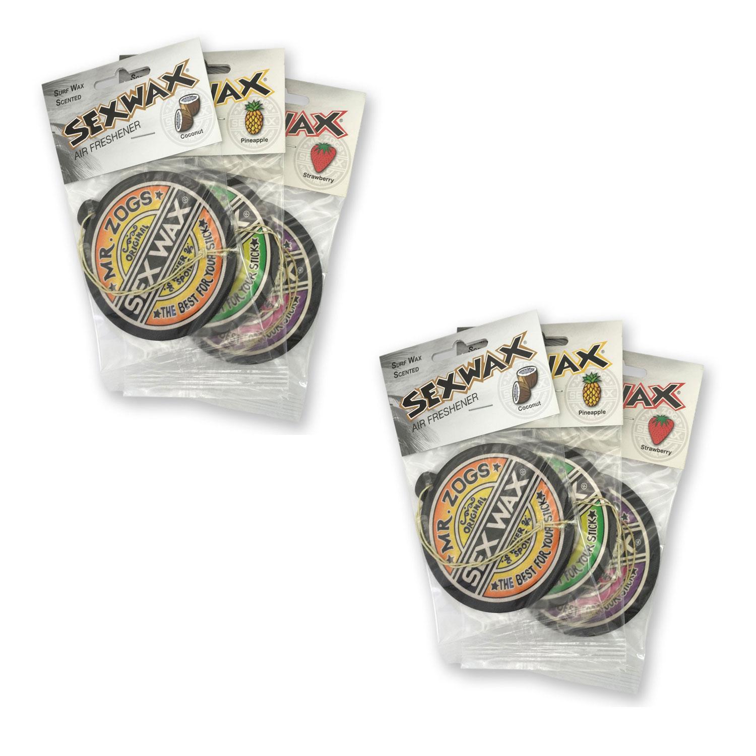 Mr Zoggs Sex Wax Air Freshener 3 Logo 6 Pack Coconutpineapplestrawberry Ebay 0180