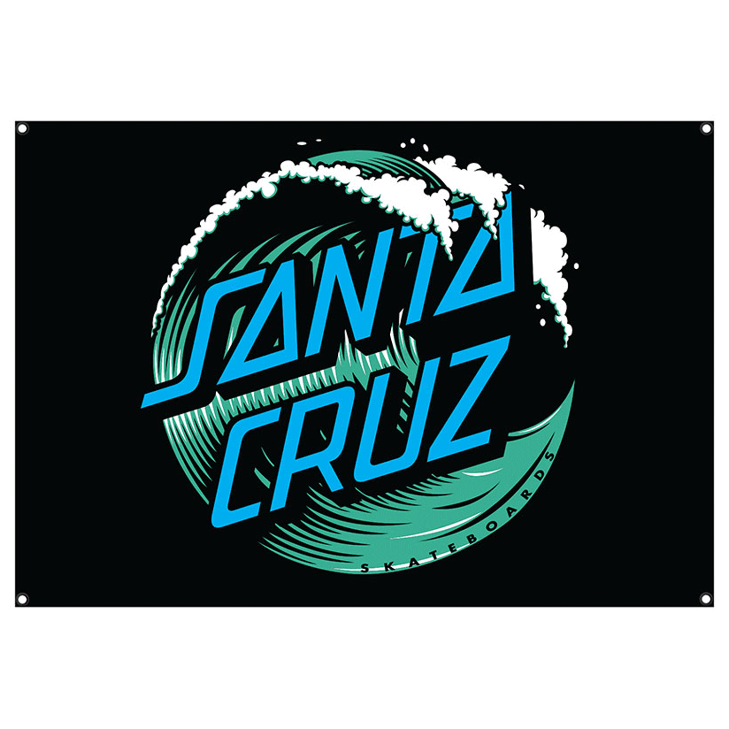 Santa Cruz Skateboard Banner Wave Dot Flag Black 32
