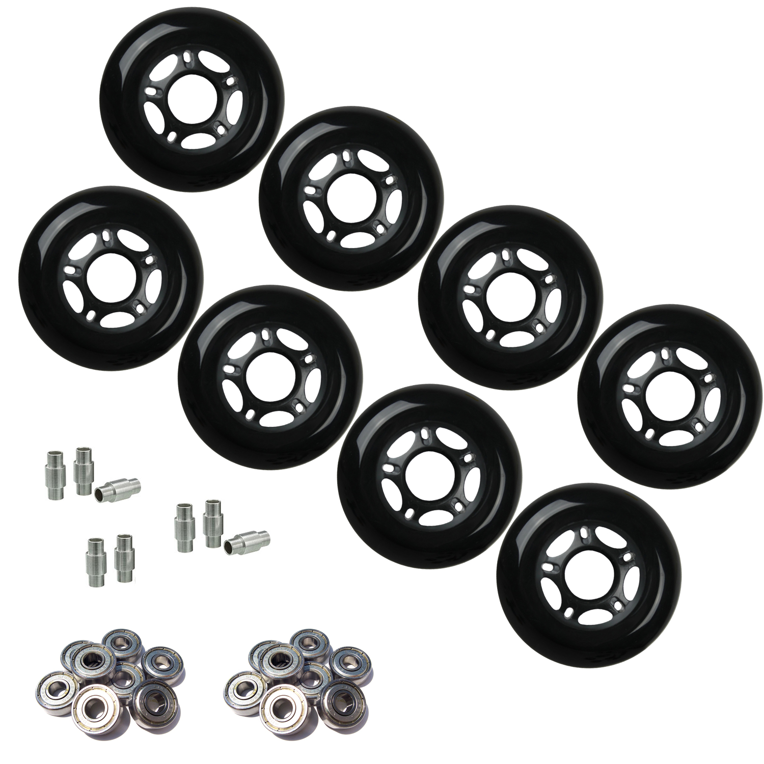 Outdoor Rollerblade Inline Hockey Fitness Skate Wheels 80mm 82A Bearings Spacers eBay