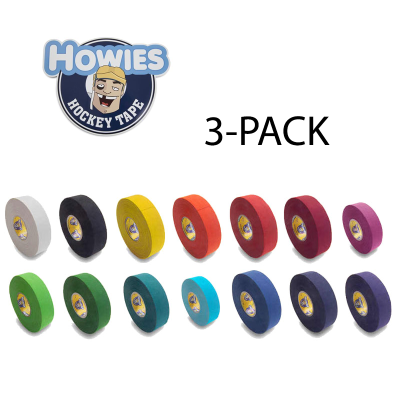 Howies Hockey Stick Premium Cloth Tape or Shin Tape 3-Pack You Choose Colors