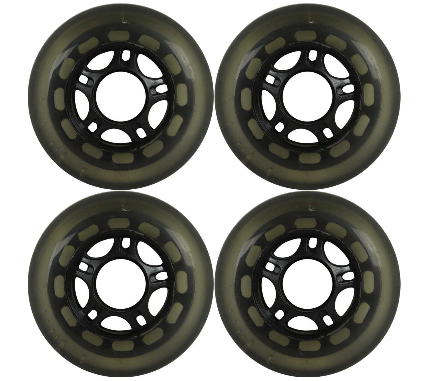 Inline Roller Skate Wheel 76mm 78a Clear/Black Indoor Wheel 5-Spoke 4