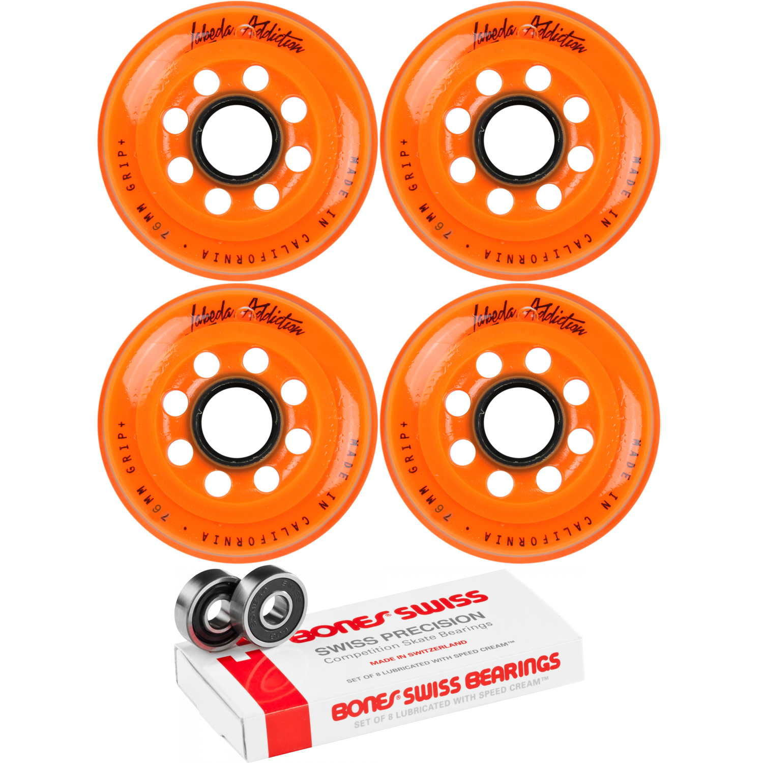 Labeda Inline Roller Hockey Skate Wheels Addiction Orange 76mm 4 Set