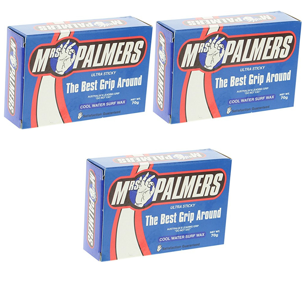 Mrs Palmers Surfboard Wax Cool 3-Pack